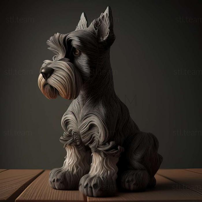 3D model Zwergschnauzer dog (STL)